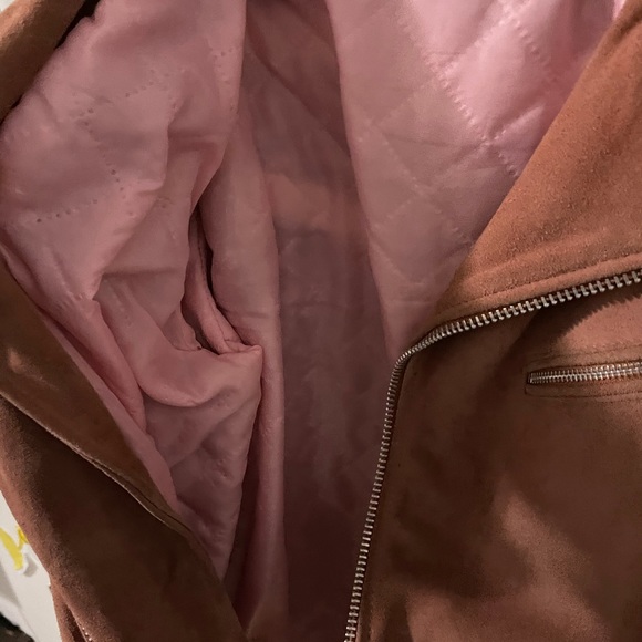 Pink Suede Moto Jacket - Picture 3 of 5